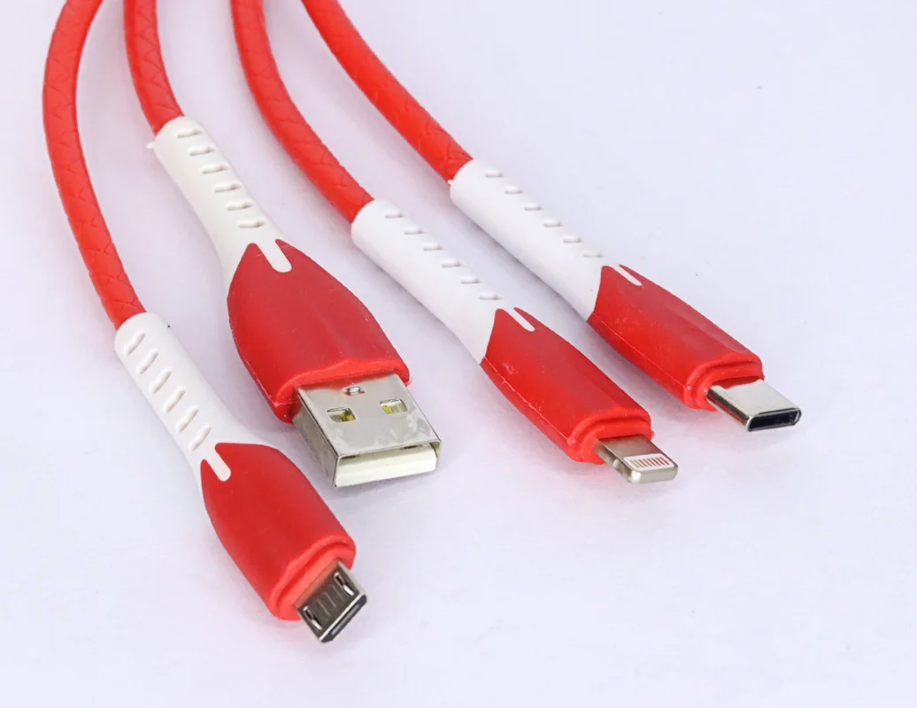 کابل تبدیل USB به microUSB/لایتنینگ الدینیو مدل LC85 3 In 1 طول 1.2 متر
